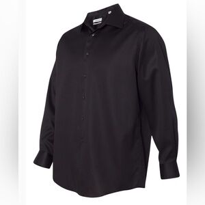 Calvin Klein Black Button Down Infinite Wrinkle Free Slim Tall Size 22 (36/37)